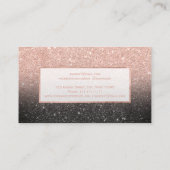 モダンなのどのばら色の金ゴールドのグリッターの黒の上品の化粧 名刺 (裏面)