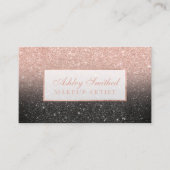 モダンなのどのばら色の金ゴールドのグリッターの黒の上品の化粧 名刺 (正面)