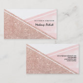モダンなのどのばら色の金ゴールドのピンクの水彩画のブロックの化粧 名刺 (正面/裏面)