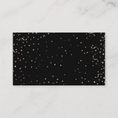 モダンなのどのばら色の金ゴールドの紙吹雪の写真撮影 名刺 (裏面)