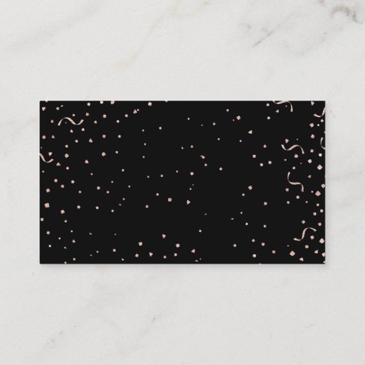 モダンなのどのばら色の金ゴールドの紙吹雪の写真撮影 名刺 (裏面)