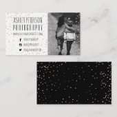 モダンなのどのばら色の金ゴールドの紙吹雪の写真撮影 名刺 (正面/裏面)