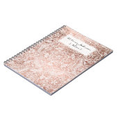 モダンなのどのばら色の金ゴールドの花の曼荼羅のイラストレーション ノートブック (左側)