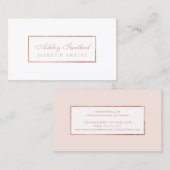 モダンなのどのばら色の金ゴールドの赤面の白くシンプルな化粧 名刺 (正面/裏面)