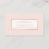 モダンなのどのばら色の金ゴールドの赤面の白くシンプルな化粧 名刺 (裏面)