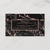 モダンなのどのばら色の金ゴールドの黒の大理石の上品の化粧 名刺 (裏面)