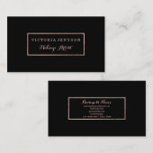 モダンなのどのばら色の金ゴールドフレームのシンプルなメーキャップアーティスト 名刺 (正面/裏面)