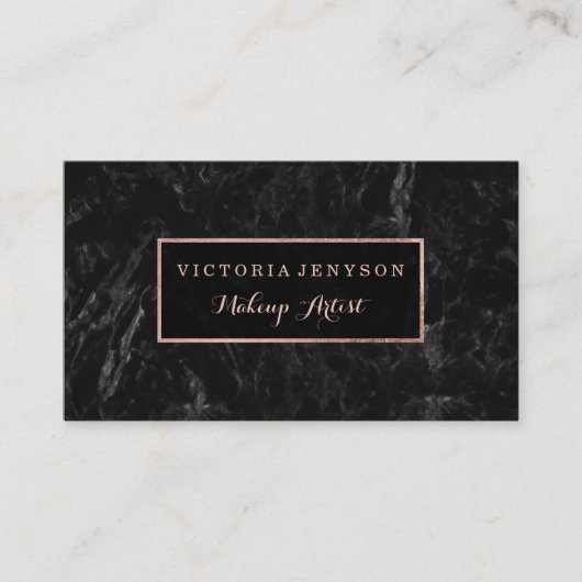 モダンなのどのばら色の金ゴールドフレームの大理石のメーキャップアーティスト 名刺 (正面)