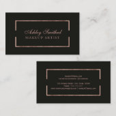 モダンなのどのばら色の金ゴールドフレームの灰色のシンプルな化粧 名刺 (正面/裏面)