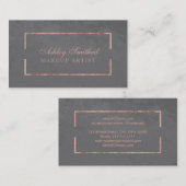 モダンなのどのばら色の金ゴールドフレームの灰色のセメントの化粧 名刺 (正面/裏面)