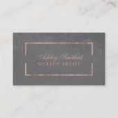 モダンなのどのばら色の金ゴールドフレームの灰色のセメントの化粧 名刺 (正面)