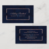 モダンなのどのばら色の金ゴールドフレーム海軍水彩画の化粧 名刺 (正面/裏面)