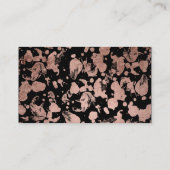 モダンなのどのばら色の金ゴールドブラシストロークメーキャップアーティスト 名刺 (裏面)