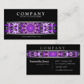 モダンなはえの遠くにな紫色 名刺 (正面/裏面)