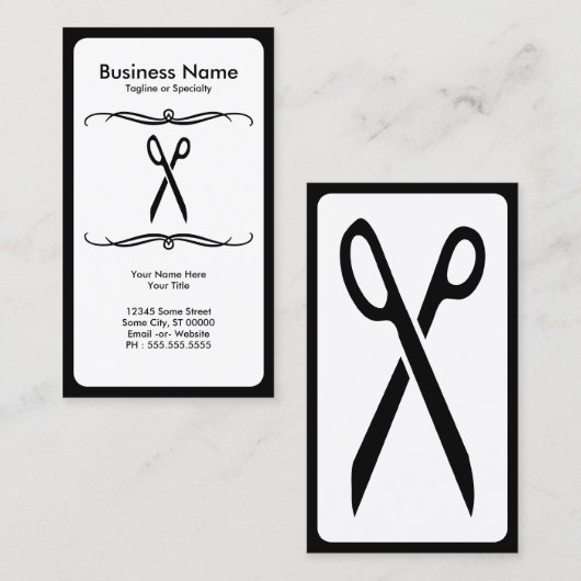 モダンなはさみ 名刺 (正面/裏面)