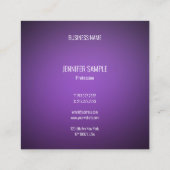 モダンなはっきりしたエレガントなデザインの紫色の明白な贅沢 スクエア名刺 (裏面)