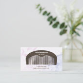 モダンなひげの櫛及び大理石|の名刺 予約カード (スタンド正面)