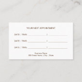 モダンなひげの櫛及び大理石|の名刺 予約カード (裏面)