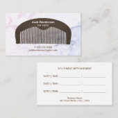 モダンなひげの櫛及び大理石|の名刺 予約カード (正面/裏面)