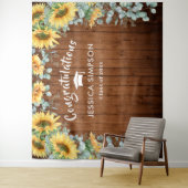 モダンなひまわりとユーカリの写真撮影用背景 タペストリー (インサイチュ)
