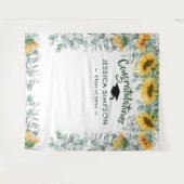 モダンなひまわりとユーカリの牧歌的な写真用背景 タペストリー (正面(横))