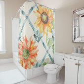 モダンなひまわりの花のデザイン シャワーカーテン (インサイチュ)