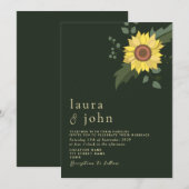モダンなひまわりウェディング招待状 招待状 (正面/裏面)