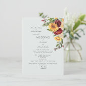 モダンなひまわりブーケ　両家の親 招待状 (スタンド正面)