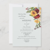 モダンなひまわりブーケ　両家の親 招待状 (正面)