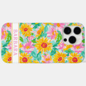 モダンなひまわりペイント モノグラム Case-Mate iPhoneケース (裏面 (横))