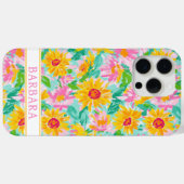 モダンなひまわりペイント モノグラム Case-Mate iPhoneケース (裏面 (横))