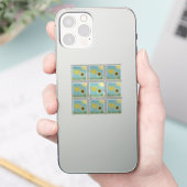モダンなひまわり植物園の花柄ステッカー シール (スマートフォン)