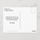 モダンなひもライトが施された木製の素朴な感謝カード ポストカード (裏面)