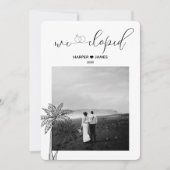 モダンなふたりだけの結婚式 受付招待状 | ビーチウェディング 招待状 (正面)