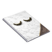 モダンなまつげの粋で白い大理石の銅のコーナー ノートブック (右側)