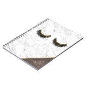 モダンなまつげの粋で白い大理石の銅のコーナー ノートブック (左側)