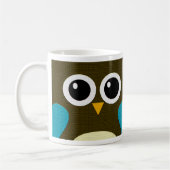 モダンなやじり声フクロウのマグ コーヒーマグカップ (左)