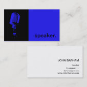 モダンなアイコンシルエットのスピーカー|の暗藍色 名刺 (正面/裏面)