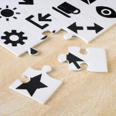 モダンなアイコン複雑な白黒 ジグソーパズル (側面)