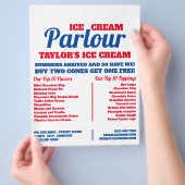 モダンなアイスクリームパーラー広告チラシ チラシ (手)