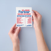 モダンなアイスクリームパーラー広告フライヤー チラシ (手)