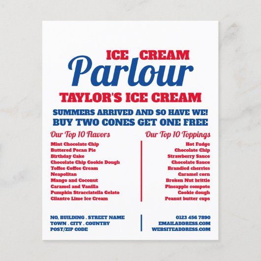 モダンなアイスクリームパーラー広告フライヤー チラシ (正面)