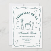 モダンなアイスシャンパンパーティ 招待状 (正面)