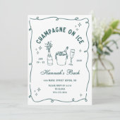 モダンなアイスシャンパンパーティ 招待状 (スタンド正面)