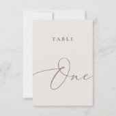 モダンなアイボリーのカリグラフィーテーブルワン テーブルナンバー (裏面)