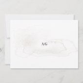 モダンなアイボリーカリグラフィー写真QRコード セーブザデート (裏面)