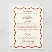 モダンなアイボリー　カラフルでレトロなウェディング 招待状 (裏面)