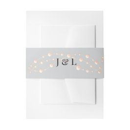 モダンなアイボリー ブラッシュ ロマンティック パール ニュートラル ウェディング 招待状ベリーバンド