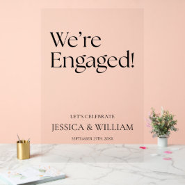 モダンなアクリルエンゲージサイン "We're Engaged" アクリルサイン