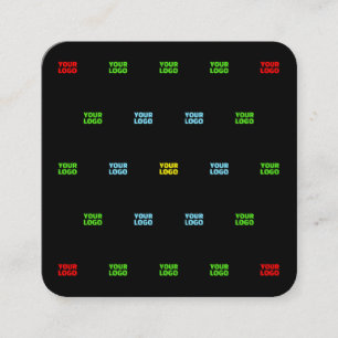 モダンなアップロードロゴまたは画像パターン テンプレート スクエア名刺